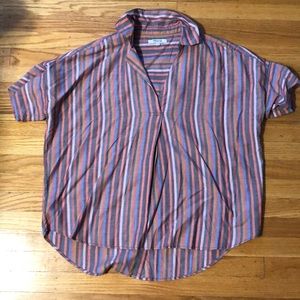 Madewell multi-color strip pullover blouse